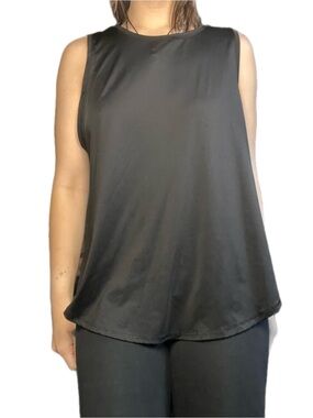 Avia Black Layered Hem Sleeveless Tank, S/M, PTP 19"